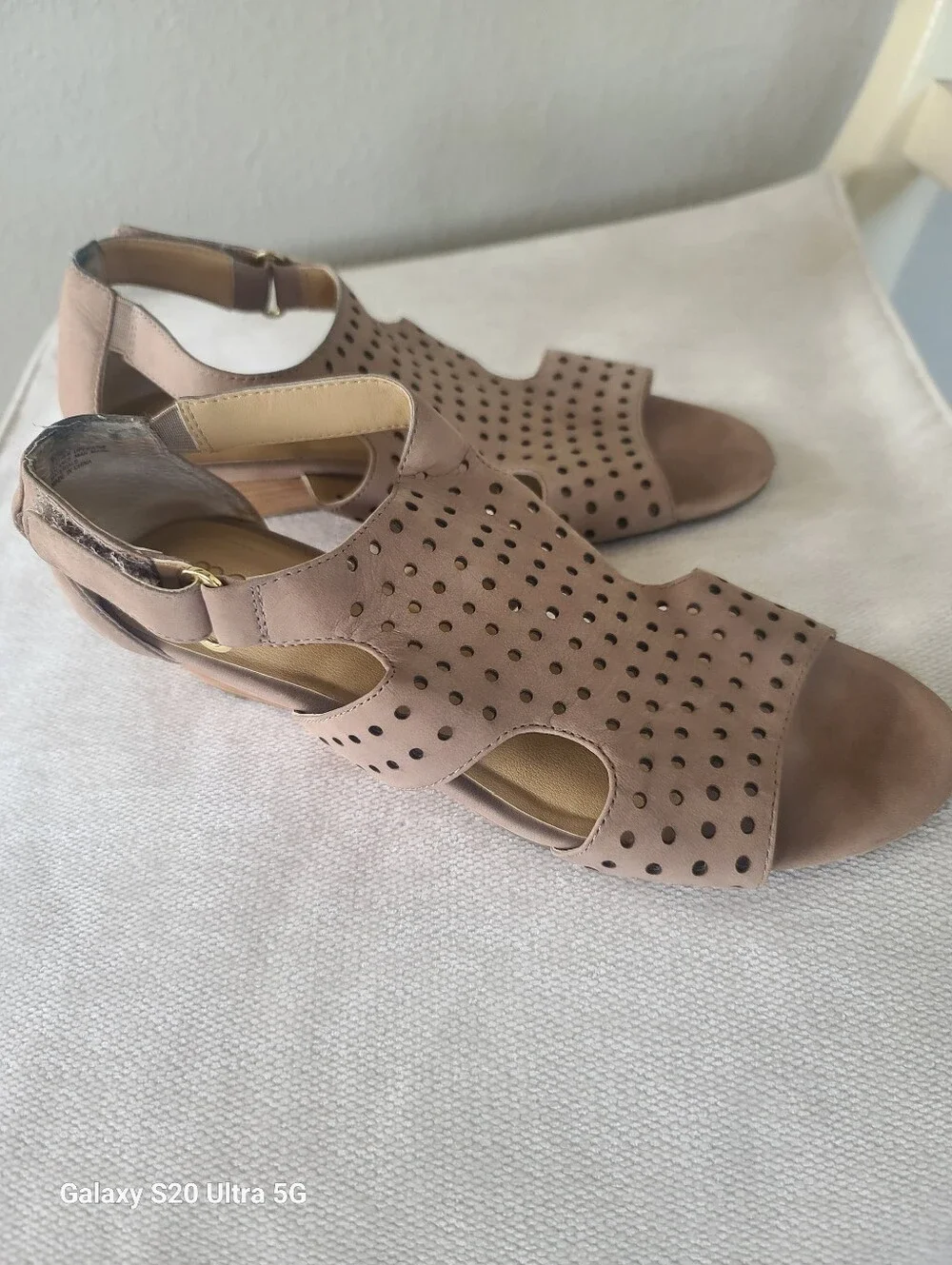 Me Too Taupe Perforated Ankle-Strap Sandals - Neutral Taupe